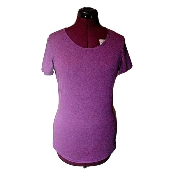 32 Degrees Womens Top Size Medium Purple Knit Short Sleeve - Picture 1 of 6